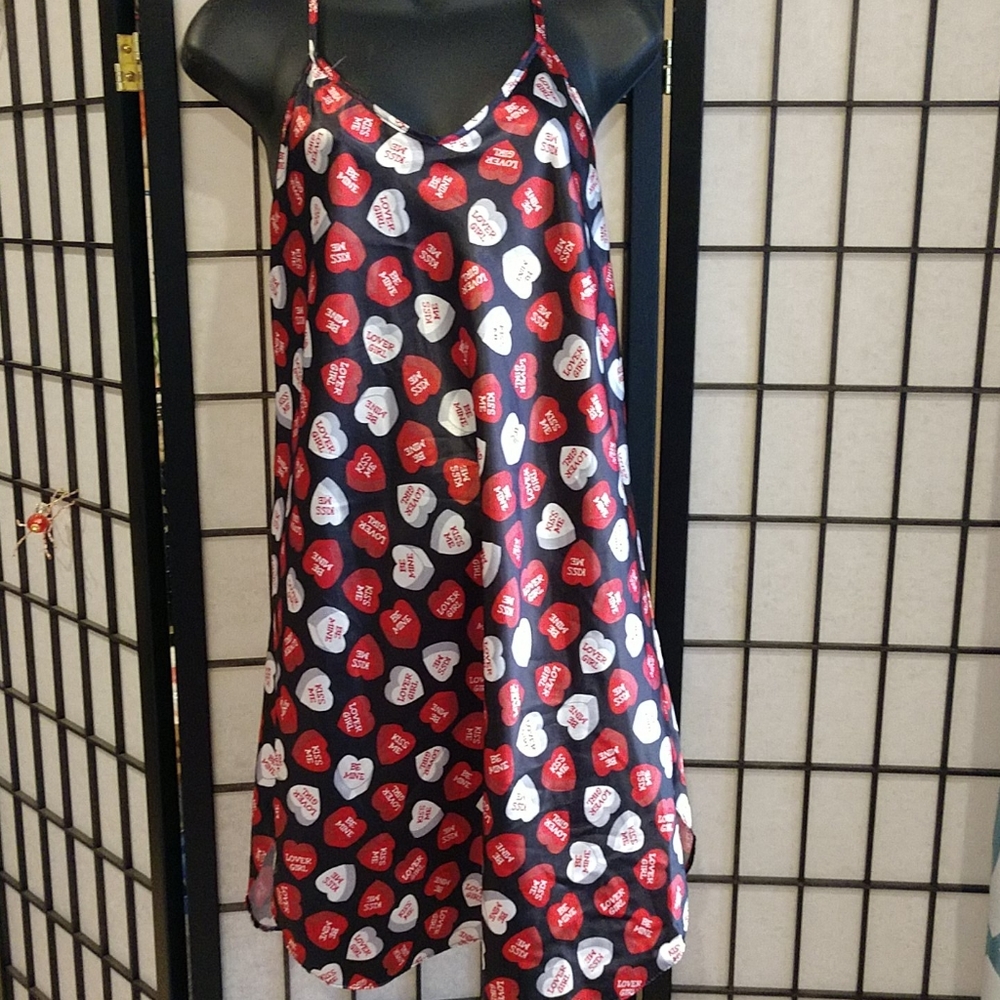 Vintage Joe Boxer Chemise Nightie Slip w/Hearts